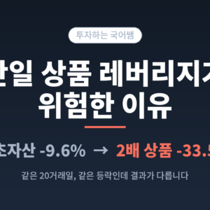 단일 상품 레버리지가 위험한 이유 – 기초자산 -9.6% → 2배상품 -33.5%