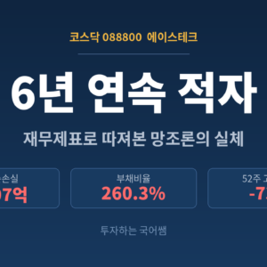 에이스테크(088800)-재무제표로 따져본 망조론의 실체