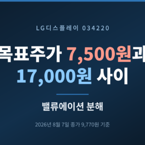 LG 디스플레이 목표주가 7,500원과 17,000원 사이 – 밸류에이션 분해